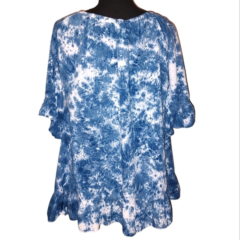Anthropologie Acid Wash Embroidered Top - Picture 3 of 3